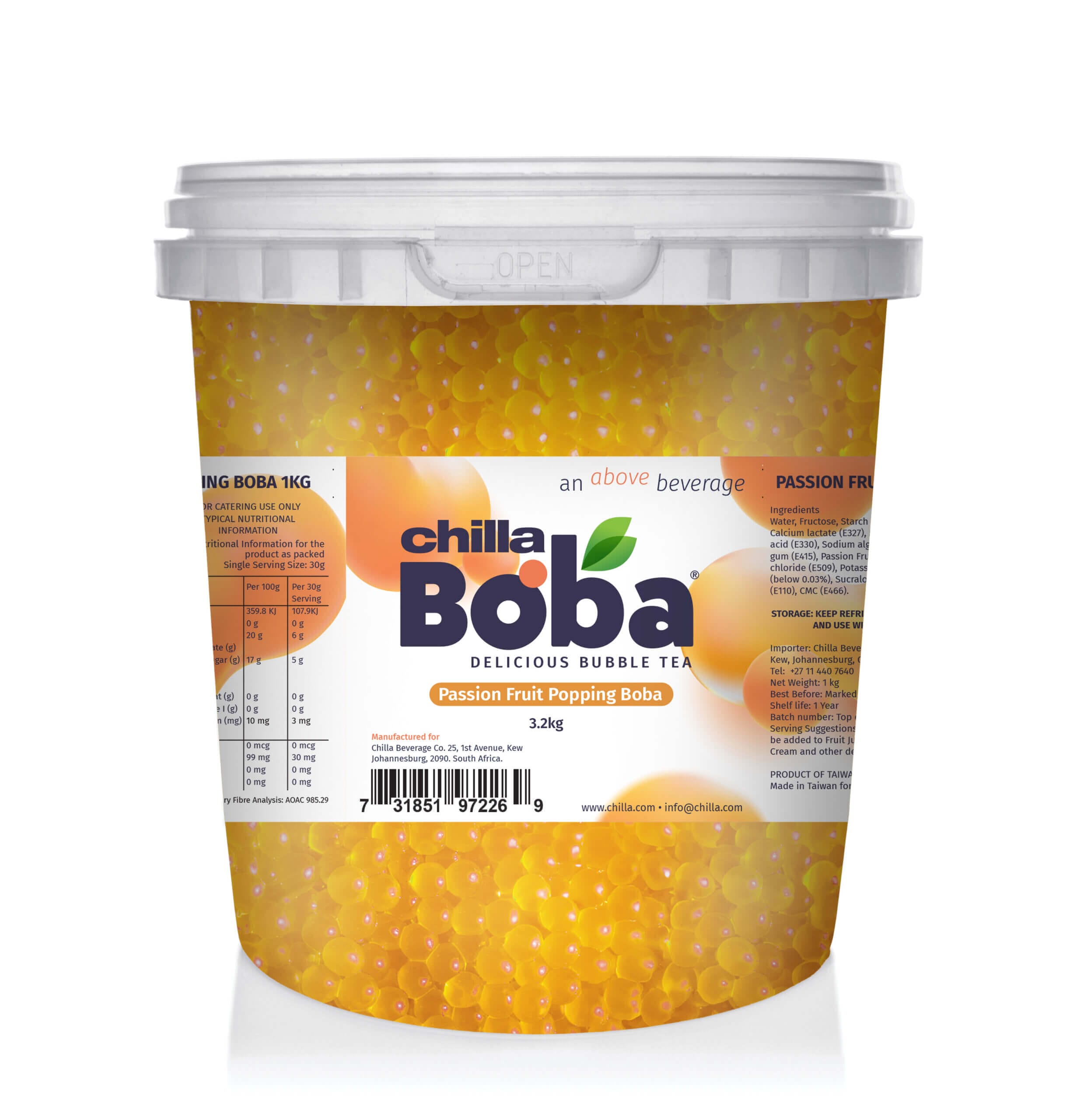 Passion Fruit Popping Boba 3.4kg